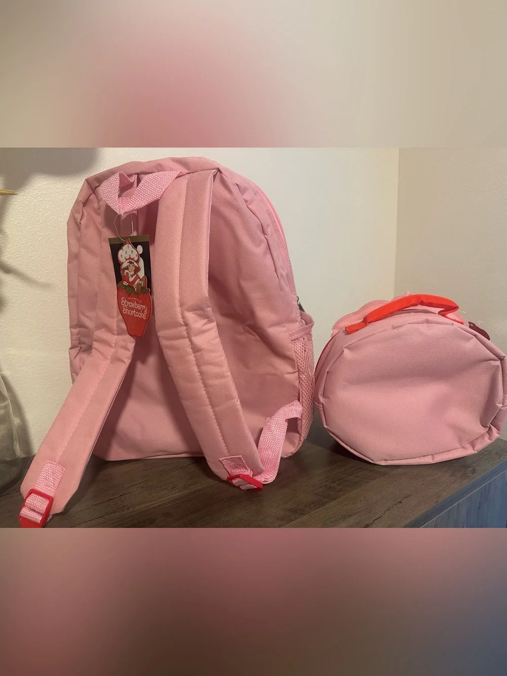 Strawberry Shortcake Kids Backpack & Lunch Bag Set 15”/9” Pink new